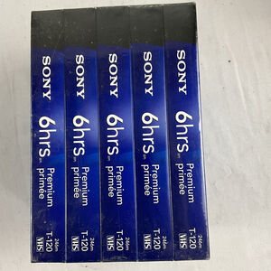 Sony VHS T-120VL/WA Standard Grade VHS Blank Tapes - 5 pack